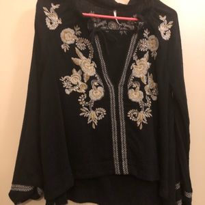 Free people floral long sleeve shirt